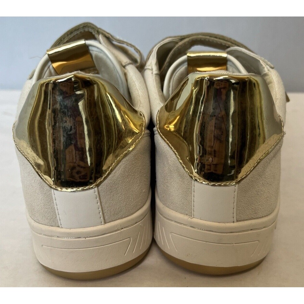 Michael Kors Gertie Tennis Shoes Mens 9.5‎ Cream Gold Low Top Sneakers - Picture 10 of 16